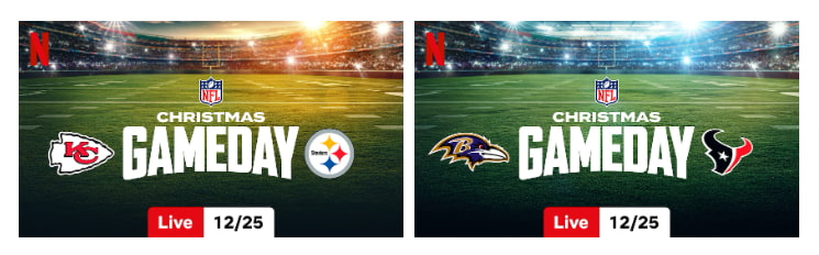 Se NFL juldagsmatcher på Netflix